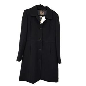J.Crew Classic Lady Day Coat Size 14 Coat Italian Double Cloth Wool Navy NEW
